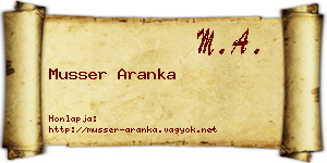 Musser Aranka névjegykártya