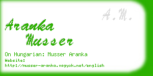 aranka musser business card